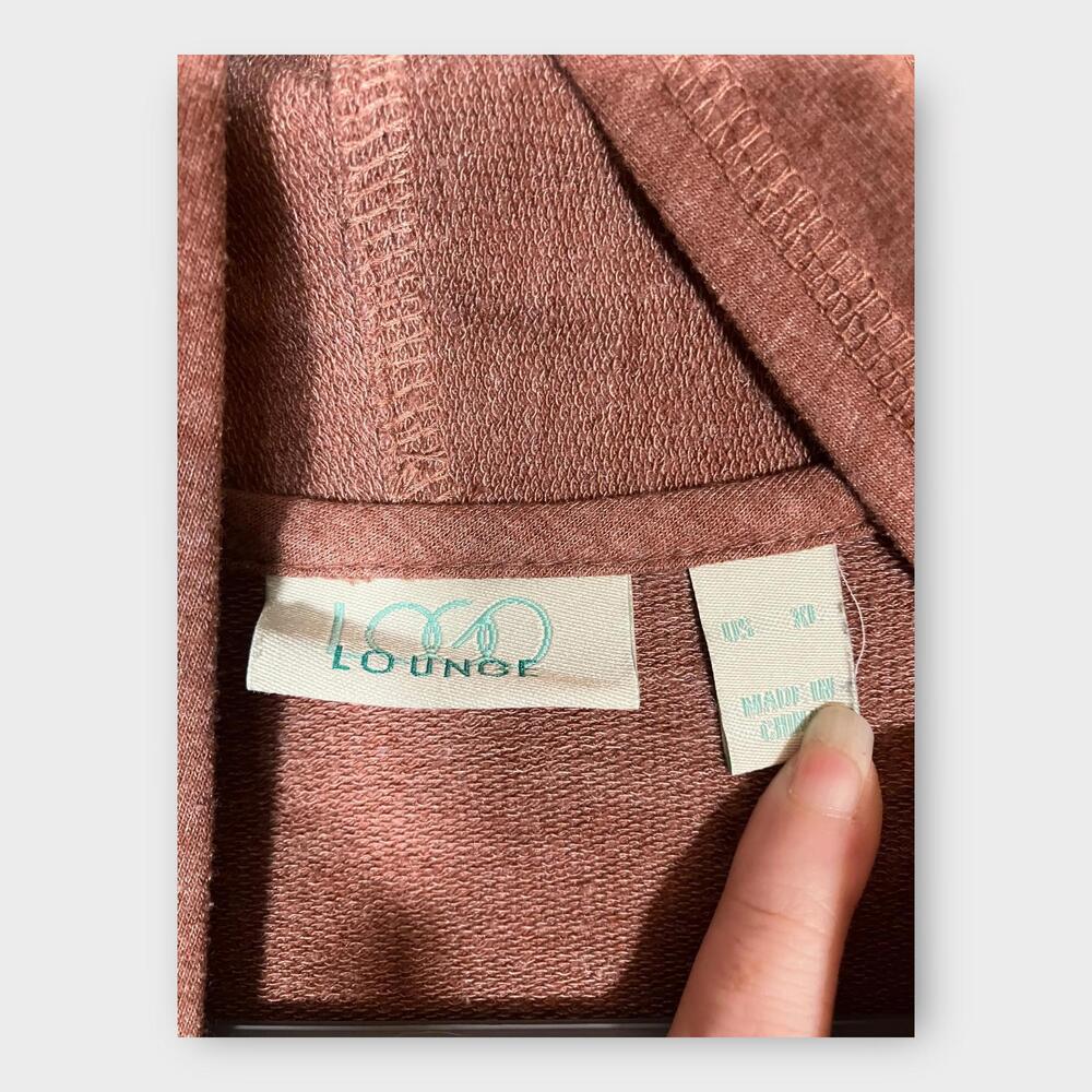 Logo Lounge Lori Goldstein Light Burgundy Zipper Pocket Open Front Cardigan XL - Picture 3 of 6